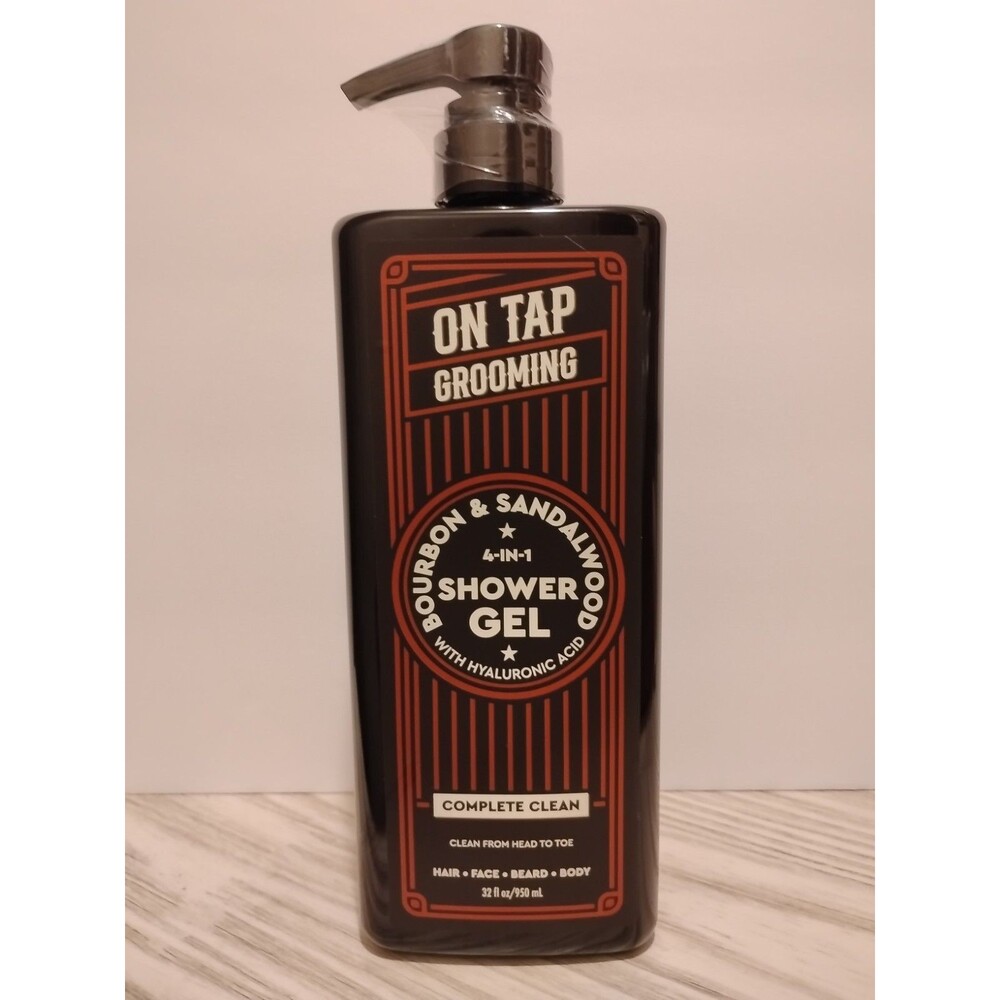 On Tap Grooming Bourbon & Sandalwood Shower Gel Complete Clean 4-in-1, 32oz